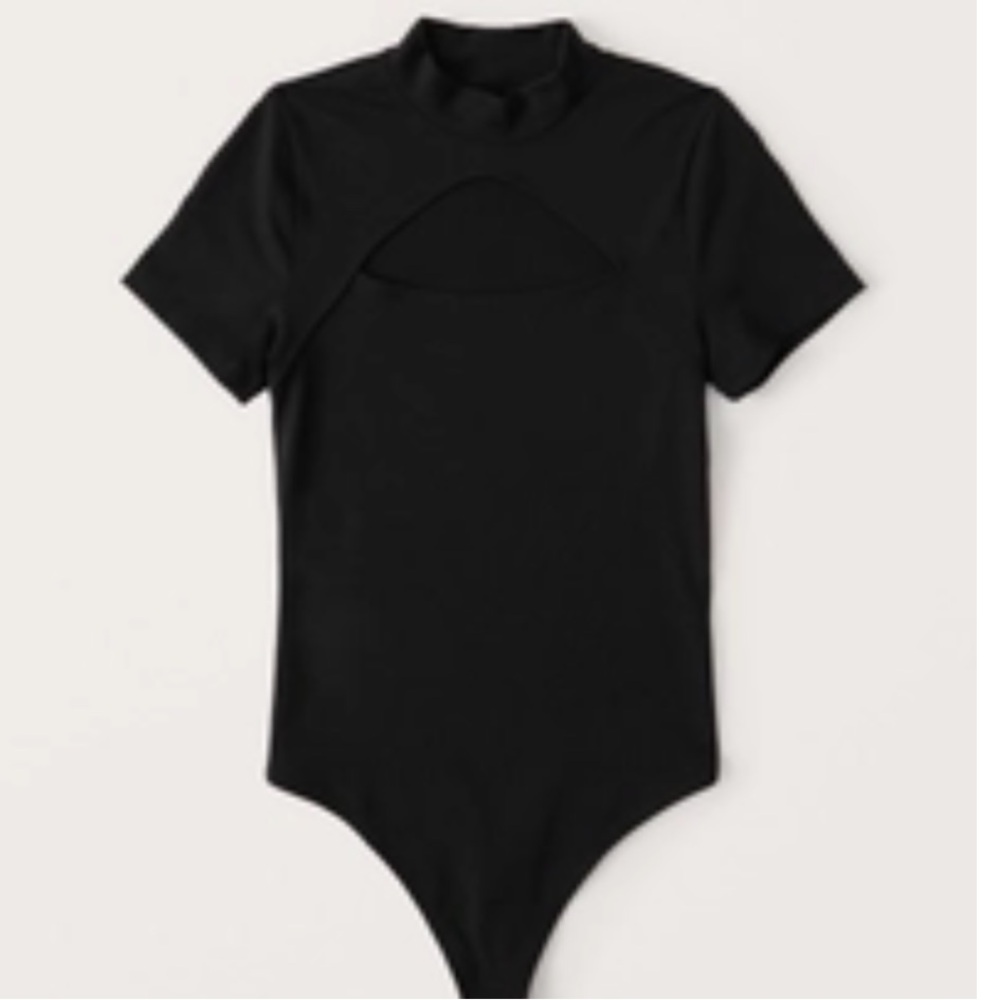 ABERCROMBIE & FITCH - Seamless Short-Sleeve Cutout Bodysuit SMALL